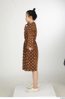  Aera brown dots dress casual dressed standing white oxford shoes whole body 0011.jpg
